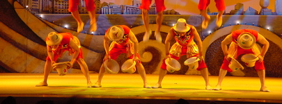 Acrobats perform